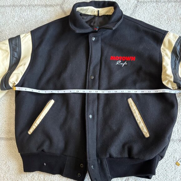 Rare Vintage 90s 'Motown Cafe' Las Vegas Leather Varsity Jacket Iconic - Picture 5 of 13
